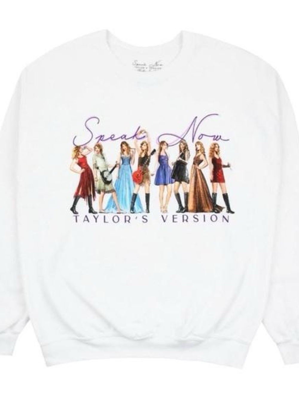 Taylor's Version 'Speak Now' Graphic White Sweatshirt Size L